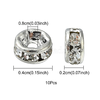 Abalorios de latón Diamante de imitación espaciador(RB-YW0001-04A-01P)-5