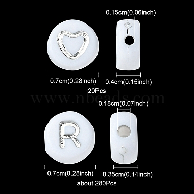 300pcs 2 Styles Opaque White Acrylic Beads(MACR-YW0002-58B)-4