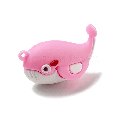 Pearl Pink Whale PVC Pendants