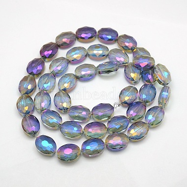 Faceted Electroplate Crystal Glass Oval Beads Strands(EGLA-F058B-07)-2