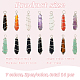 14Pcs 7 Colors Natural & Synthetic Mixed Gemstone Pointed Pendants(PALLOY-AB00154)-2