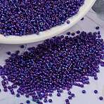 MIYUKI Round Rocailles Beads, Japanese Seed Beads, (RR1020) Silverlined Cobalt AB, 15/0, 1.5mm, Hole: 0.7mm, about 27777pcs/50g(SEED-X0056-RR1020)