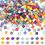 360Pcs 18 Colors 2-Hole Opaque Glass Seed Beads, Rectangle, Mixed Color, 5x4.5~5.5x2~2.5mm, Hole: 0.5~0.8mm, 20pcs/color(SEED-HY0001-27)