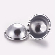 Aluminum Alloy Mold, Snow Mei Niang Pudding Special Cake Mould, Half Round, Platinum, 4.8x1.9cm(AJEW-WH0041-14A)