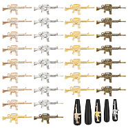 40Pcs 4 Colors Zinc Alloy Pendants, Rifle, Mixed Color, 16x44x3.5mm, Hole: 2mm, 10pcs/color(FIND-CP0001-23)