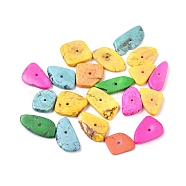Natural Howlite Chip Beads Strands, Dyed & Heated, Mixed Color, 9~30x5~25x4~8mm, Hole: 1mm, about 900pcs/1000g(TURQ-L013-02)