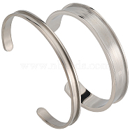 2Pcs 2 Styles C-Shaped 201 Stainless Steel Grooved Cuff Bangles, for DIY Electroplated, Leather Inlay, Clay Rhinestone Pave Bangle Making, Stainless Steel Color, Inner Diameter: 2x2-3/8~2-5/8 inch(5~5.2x6~6.6cm), 1pc/style(STAS-SC0008-02)