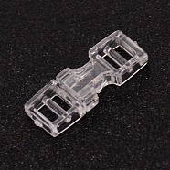 Mini Plastic Plug Buckles, for Doll Clothing Making Supplies, Clear, 17x6x2.5mm(DIY-WH0304-040B-01)