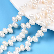 Natural Cultured Freshwater Pearl Beads Strands, Potato, Top Drilled, Creamy White, 5~5.5x5~5.5mm, Hole: 0.8mm, about 76~77pcs/strand, 14.17 inch(36cm)(PEAR-N013-05F-01)