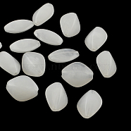 Rhombus Imitation Gemstone Acrylic Beads, White, 16.5x13x8mm, Hole: 2mm, about 700pcs/500g(OACR-R037A-30)