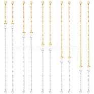20Pcs 5 Style Ion Plating(IP) 304 Stainless Steel Chain Extender, End Chains with Lobster Claw Clasp, Real Gold Plated & Stainless Steel Color, 55~152mm, 4Pcs/style(STAS-BBC0003-70GP)