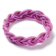 Plastic Cord Braided Stretch Bracelets, Violet, Inner Diameter: 2-1/2 inch(6.5cm)(BJEW-R313-01F)