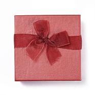 Valentines Day Gifts Boxes Packages Cardboard Bracelet Boxes, Red, 9x9x2.7cm(BC148-03)