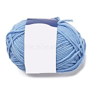 Milk Cotton Knitting Acrylic Fiber Yarn, 5-Ply Crochet Yarn, Punch Needle Yarn, Light Blue, 2mm(YCOR-NH0001-02B)