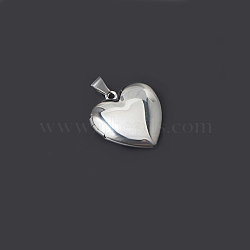 Tarnish Resistant 304 Stainless Steel Locket Pendants, Heart, Stainless Steel Color, 25x22.5x6mm, Hole: 9x5mm, Inner Size: 16x13mm(STAS-O103-40P)