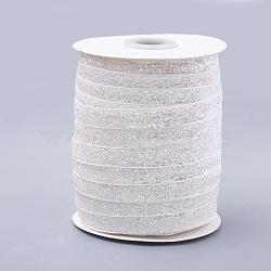Glitter Sparkle Ribbon, Polyester & Nylon Ribbon, Colorful, 3/8 inch(9.5~10mm), about 50yards/roll(45.72m/roll)(SRIB-T002-01B-28)
