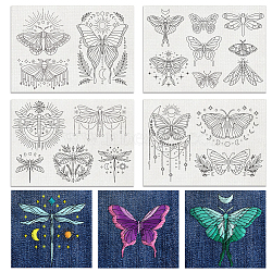 4 Sheets 11.6x8.2 Inch Stick and Stitch Embroidery Patterns, Non-woven Fabrics Water Soluble Embroidery Stabilizers, Butterfly, 297x210mmm(DIY-WH0455-111)