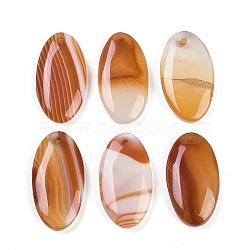 Natural Agate(Dyed & Heated) Pendants, Oval Charms, Peru, 30~31.5x16~17x5~6mm, Hole: 1.5~1.6mm(G-H082-01)