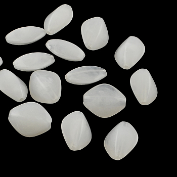 Rhombus Imitation Gemstone Acrylic Beads, White, 16.5x13x8mm, Hole: 2mm, about 700pcs/500g