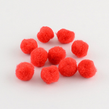 DIY Doll Craft Pom Pom Yarn Pom Pom Balls, Red, 12mm, about 1000pcs/bag