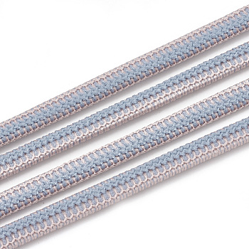 Elastic Cord, with Nylon Outside and Rubber Inside, Light Steel Blue, 5.5x2.5mm, about 100yard/bundle(300 feet/bundle)