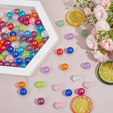 96Pcs 16 Colors Spray Painted Acrylic Beads(OACR-GO0001-01)-4