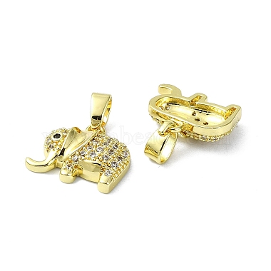 Rack Plating Brass Micro Pave Clear Cubic Zirconia Pendants(KK-R157-03G)-2