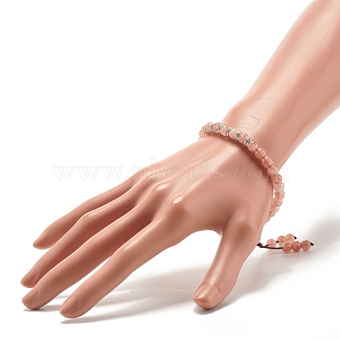 Natural Gemstone Stretch Bracelet with Calabash(BJEW-JB07709)-5