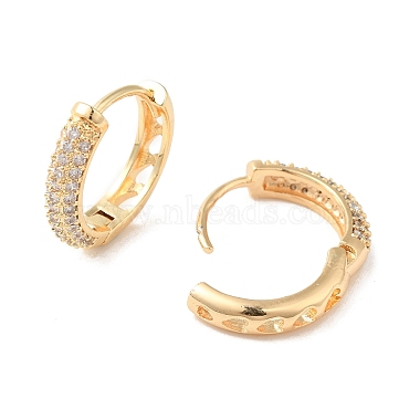 Ring Cubic Zirconia Hoop Earrings(EJEW-P292-10G)-2