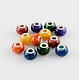 Spray Painted Glass European Beads(X-GPDL-R007-M1)-1