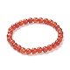 Bracelets rouges naturels stretch agate perles(BJEW-D446-B-26)-2