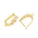Brass Micro Pave Cubic Zirconia Hoop Earring Findings(CU-CBAB5B4-06G)-2
