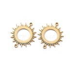 Ion Plating(IP) 304 Stainless Steel Hollow Connector Charms, Sun Links, Golden, 16x19x1mm, Hole: 1.2mm(STAS-P332-12G)