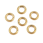 304 Stainless Steel Open Jump Rings, Ion Plating(IP), Golden, 5x1mm, Inner Diameter: 3.2mm, 18 Gauge(SA-CBAF81C-01H-G)