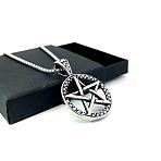 Punk Style Stainless Steel Pentagram Pendant Necklaces, Non-Tarnish, Stainless Steel Color, 23.62 inch(60cm)(VY4031)