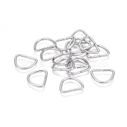 304 Stainless Steel D Rings, Buckle Clasps, For Webbing, Strapping Bags, Garment Accessories Findings, D Clasps, Stainless Steel Color, 9x11x1.5mm(STAS-P236-01P-A)