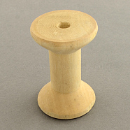 Wooden Empty Spools for Wire, Thread Bobbins, Lead Free, Moccasin, 29~30x20mm, Hole: 6mm(WOOD-Q015-30mm-LF)