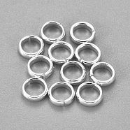 201 Stainless Steel Quick Link Connectors, Linking Rings, Closed but Unsoldered, Silver, 7x2mm, Inner Diameter: 5mm(STAS-L238-045F-S)