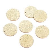 Ion Plating(IP) 304 Stainless Steel Pendants, Textured, Flat Round, Golden, 25x1mm, Hole: 1.4mm(STAS-G211-25mm-01G)