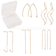 SUNNYCLUE Brass Stud Earring Findings, Ear Threads/Earring Hooks, Golden, 7.4x7.2x1.7cm, 10pcs/box(KK-SC0001-17G)