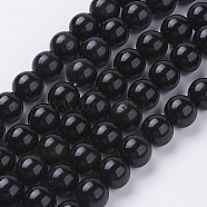 obsidienne naturelle perles brins, arrondir, AA grade, noir et coloré, 10 mm(G-G099-10mm-24)