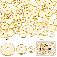 150Pcs 3 Style Brass Beads, Long-Lasting Plated, Flat Round/Disc, Heishi Beads, Real 18K Gold Plated, 4~7.5x1.5mm, Hole: 1.6mm, 50pcs/style(KK-BBC0012-13)
