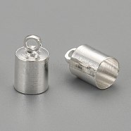 Brass Cord Ends, Nickel Free, Silver Color Plated, 9.5x6mm, Hole: 1.1mm, 5.5mm inner diameter(KK-EC041-S-NF)