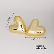 Fashionable Cute Heart Earrings for Hot Personalized Matching, Golden, 21.3x20.5mm(WX1077-8)