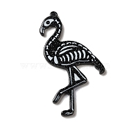 Opaque Double-sided Printed Acrylic Pendants, with Glitter Powder, for Halloween, Skull Theme Charm, Crane, 50x29x2mm, Hole: 1.6mm(SACR-F007-01C)