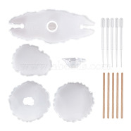 DIY Wine Rack Silicone Molds Kits, with Resin Casting Molds, Silicone Stirring Bowl and Wooden Craft Ice Cream Sticks, Disposable Plastic Dropper, White, 15pcs/set(DIY-TA0008-23)