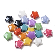 UV Plating Acrylic Beads, Star, Mixed Color, 10x11x5mm, Hole: 1.4mm(PACR-C006-13)