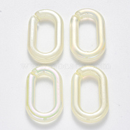 Transparent Acrylic Linking Rings, Quick Link Connectors, For Jewelry Chains Making, AB Color Plated, Imitation Gemstone Style, Oval, Beige, 37.5x23x6mm, Inner Diameter: 25.5x11mm(TACR-T016-05A)