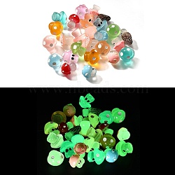 26Pcs 13 Styles Luminous Resin Mushroom Desk Decoration, Glow in the Dark  Ornaments, Mixed Color, 11.5~16.5x14~24.5mm, 2pcs/style(FIND-XCP0003-22)