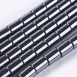 1Strand Non-Magnetic Synthetic Hematite Column Beads Strands, Grade A, Black, 8x6mm, Hole: 1mm(X-G-S091-8x6mm)